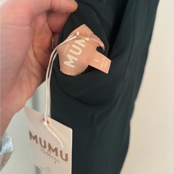 NWT ⭐️ SHOW ME YOUR MUMU JASMINE HALTER MIDI DRESS EMERALD SIZE L - Picture 2 of 8